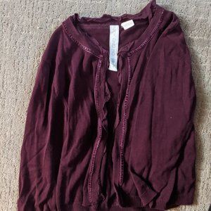 Nick & Mo Merlot colored sweater cardigan